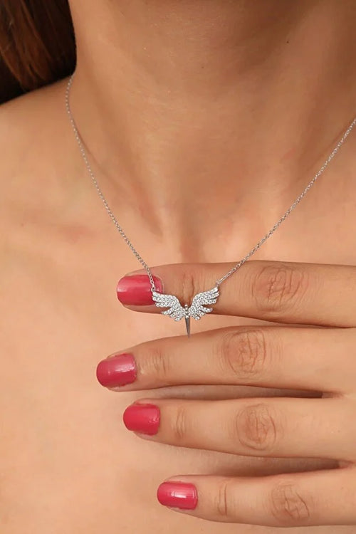 925 Sterling Silver Archangel Michael with White Stone for Women